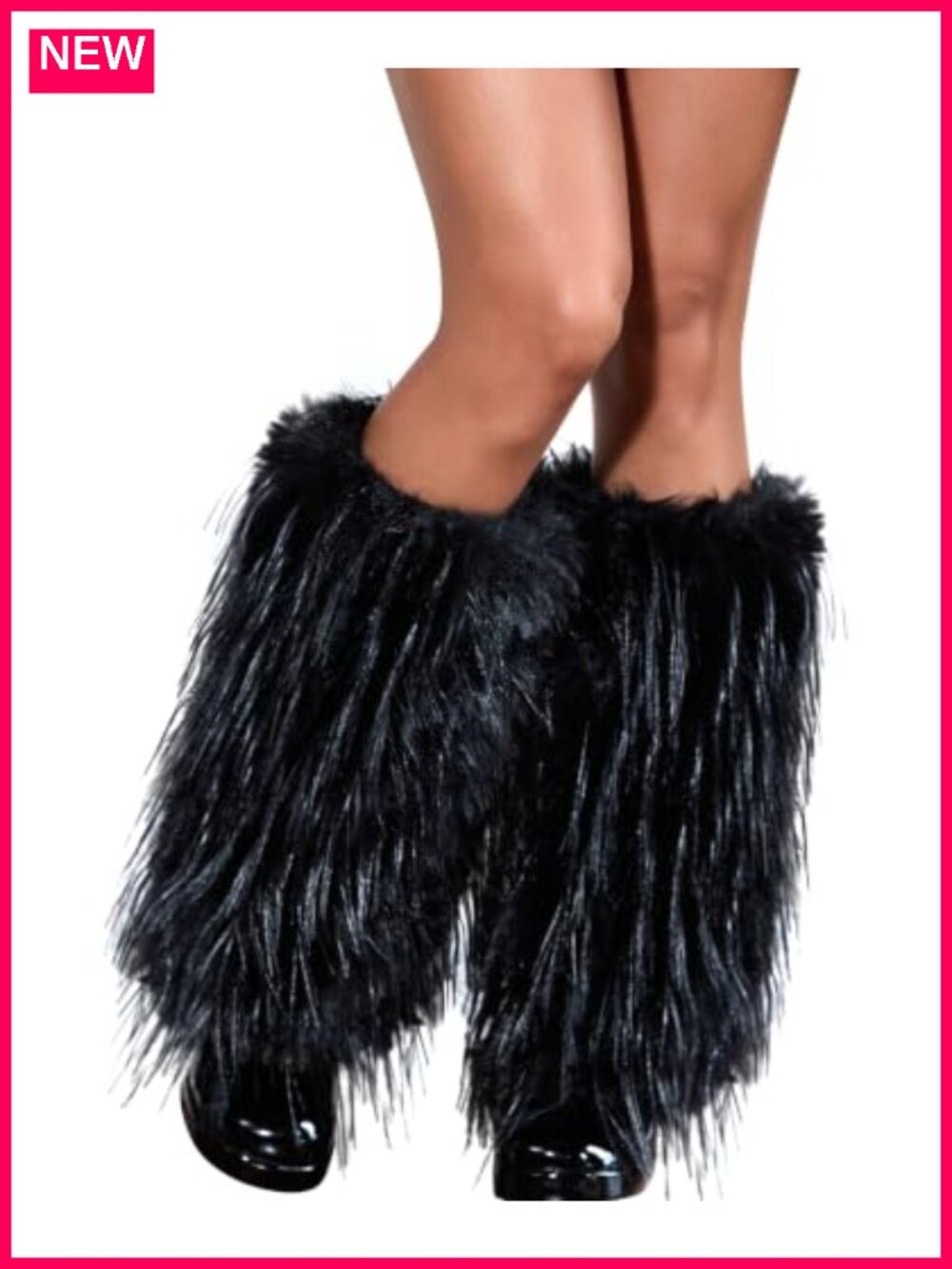Faux Fur Leg Warmers Fluffy Boot Covers Ribbed Cuff Winter Costume